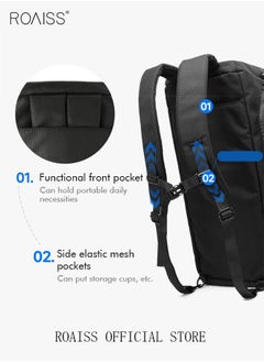 roaiss Large-Capacity Shoulder Bag Outdoor Sports Portable Fitness Bag Dry and Wet Separation with Independent Shoe Compartment Suitable for Short-Distance Travel  for Men & Women Multi-Occasion Application of Sports Bag  - Image 4
