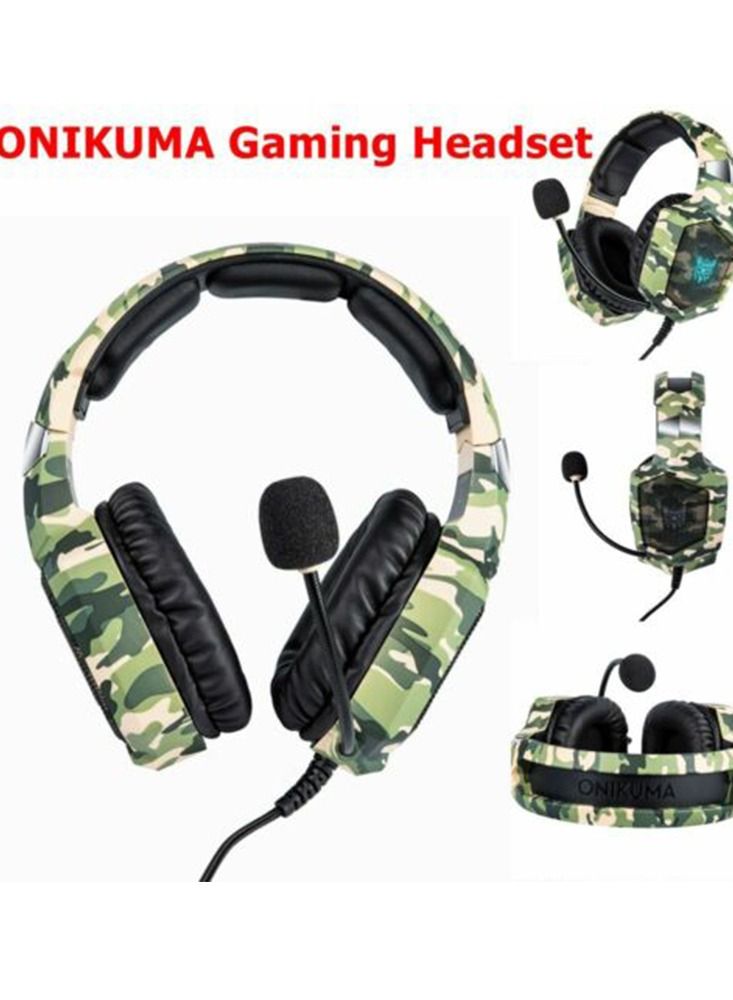 onikuma Onikuma K8 RGB Camouflage Gaming Headset, Noise Cancelling Mic  - Image 2
