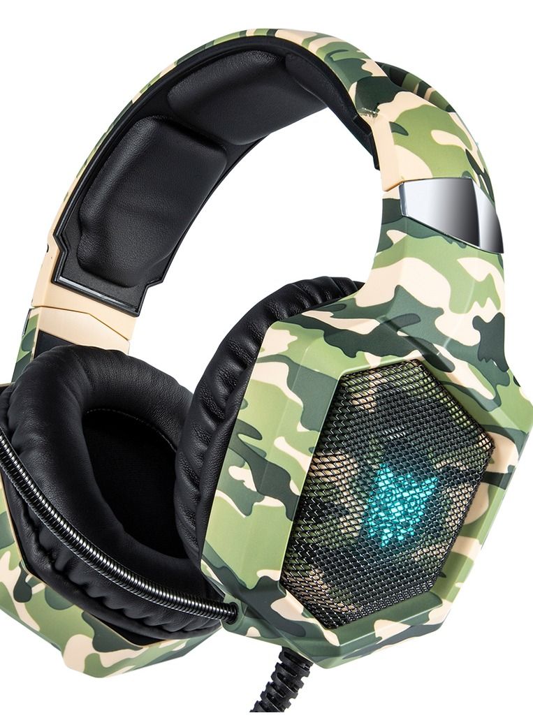 onikuma Onikuma K8 RGB Camouflage Gaming Headset, Noise Cancelling Mic  - Image 3