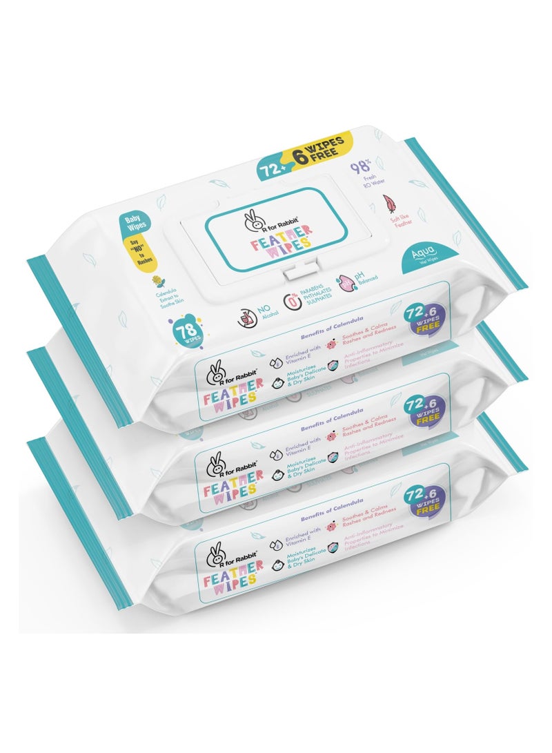 أر فور رابيت مناديل مبللة مائية نقية مبللة بالريشة المائية النقية مع غطاء عبوة كومبو 234 وحدة 3 عبوات - Image 1