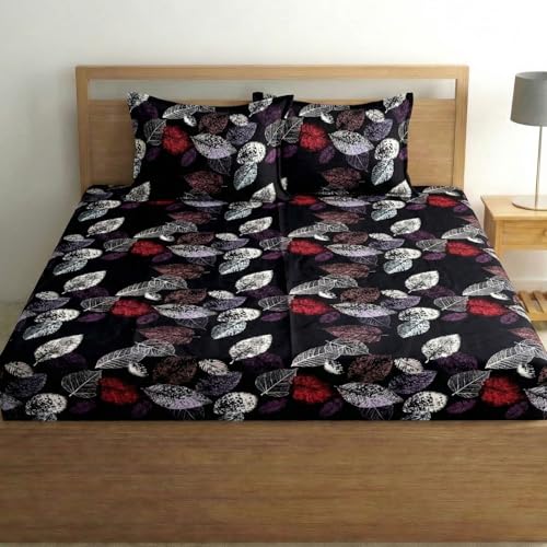 Fashion String Microfibre 144TC Black Forest Fitted Double (72 X 78) Bedsheet with 2 Pillow Covers - Image 4