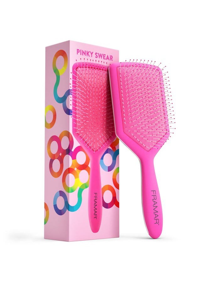 framar Framar Detangler Brush, Paddle Brush – Elegant Detangling Brush, No more Tangles Hair Brush – Hair Brushes for women, men and children (Pink)  - Image 1