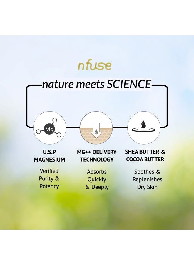 nfuse Natural Magnesium Body Lotion | Mg++ Delivery Technology | Pure Magnesium Chloride U.S.P. | Fragrance Free - Unscented: Calm + Replenish - 8 oz - Image 4