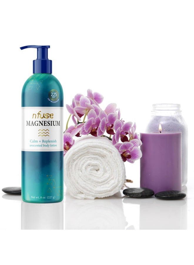 nfuse Natural Magnesium Body Lotion | Mg++ Delivery Technology | Pure Magnesium Chloride U.S.P. | Fragrance Free - Unscented: Calm + Replenish - 8 oz - Image 5