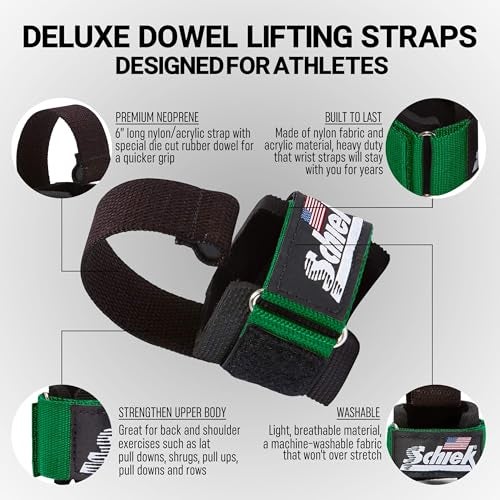Schiek Sports Model 1000-DLS Deluxe Dowel Straps For Weight Lifting - Image 3