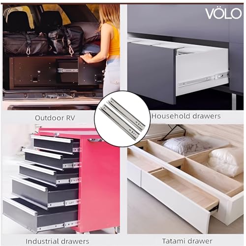 Volo 8 inch Mild Steel Heavy Duty Telescopic Slide/Drawer Channel (Silver) - Image 5
