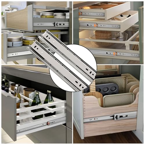 Volo 8 inch Mild Steel Heavy Duty Telescopic Slide/Drawer Channel (Silver) - Image 4