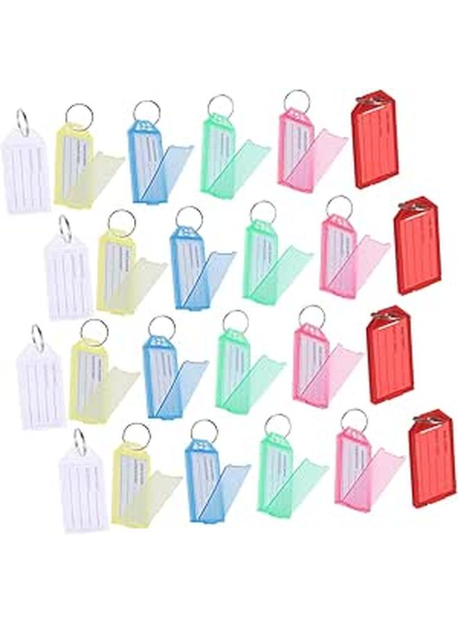 60 PCS Luggage Tags And Key Labels For Travel Identification Black - Image 1