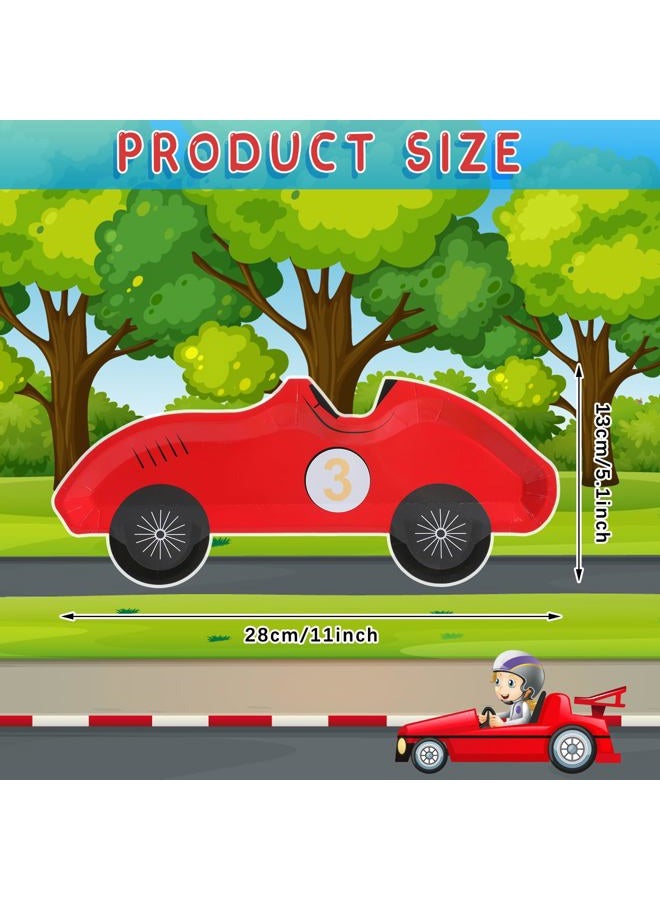 Chivertion 25 Pack Vintage Race Car Plates Disposable Paper Number 1-5 Birthday Plates Racing Car Party Decorations for Tableware Baby Shower Birthday Party Supplies - Image 2