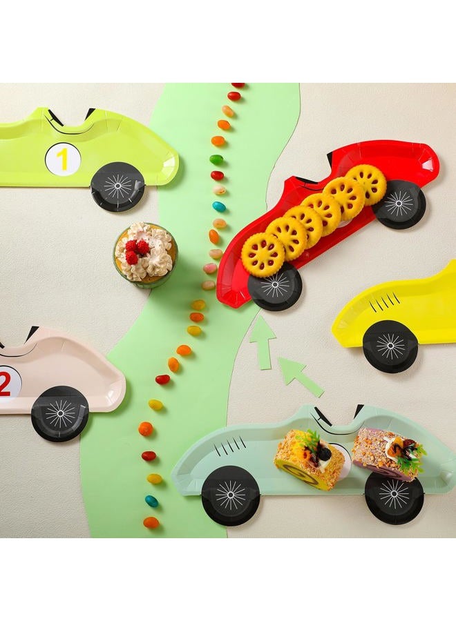 Chivertion 25 Pack Vintage Race Car Plates Disposable Paper Number 1-5 Birthday Plates Racing Car Party Decorations for Tableware Baby Shower Birthday Party Supplies - Image 5