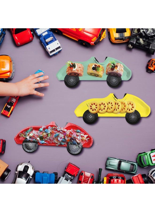 Chivertion 25 Pack Vintage Race Car Plates Disposable Paper Number 1-5 Birthday Plates Racing Car Party Decorations for Tableware Baby Shower Birthday Party Supplies - Image 4