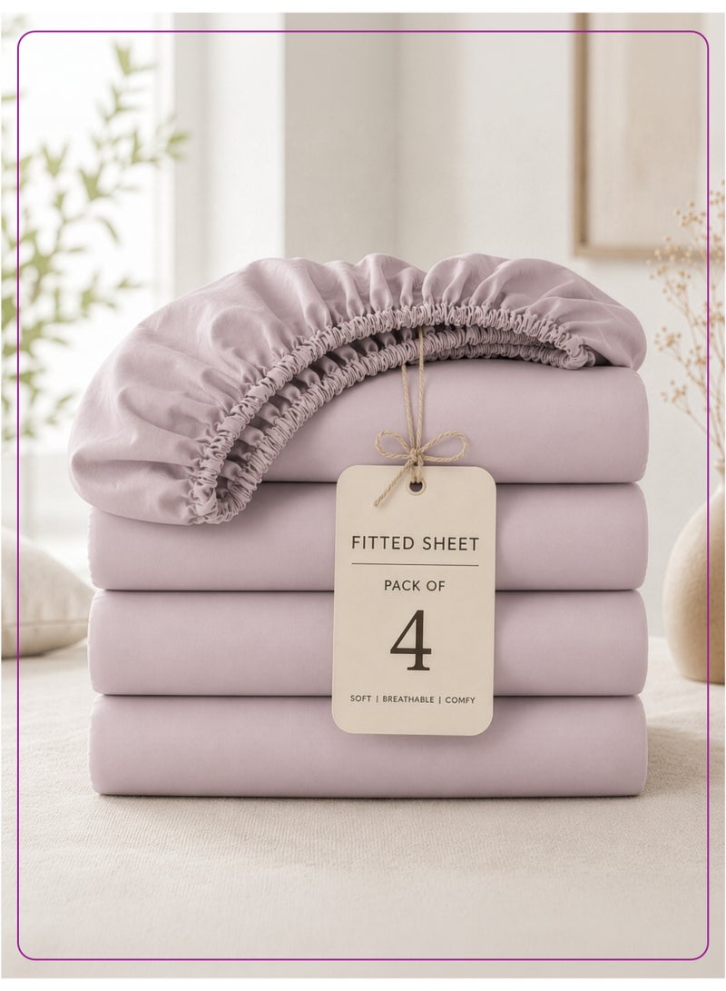 Donetella King Fitted Sheets 180x200 cm – Pack of 4 | OEKO-TEX Certified Brushed Microfiber | Deep Pocket with 360° All-Round Elastic | Ultra Soft, Wrinkle Resistant, Easy Care | Safe for Sensitive Skin - Image 1