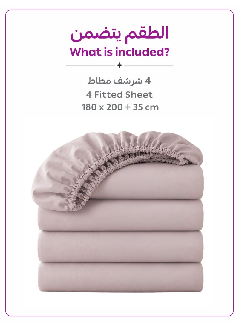 Donetella King Fitted Sheets 180x200 cm – Pack of 4 | OEKO-TEX Certified Brushed Microfiber | Deep Pocket with 360° All-Round Elastic | Ultra Soft, Wrinkle Resistant, Easy Care | Safe for Sensitive Skin - Image 5
