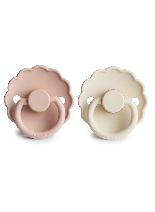 FRIGG Daisy Natural Rubber Baby Pacifier | Made in Denmark | BPA-Free (Blush/Cream, 0-6 Months) 2-Pack - Image 2