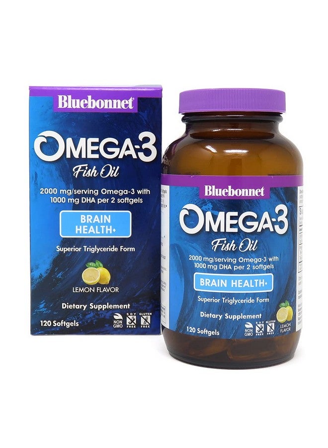 Bluebonnet Nutrition Omega3 Brain Formula Natural Wild Caught Triglyceride Form Dha 1000 Mg Epa 210 Mg Highly Concentrated Cognitive Health & Wellness Support Supplement Glutenfree 120 Softgel - Image 2