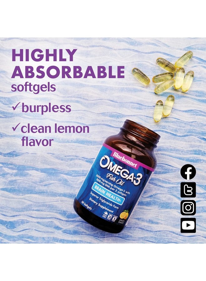 Bluebonnet Nutrition Omega3 Brain Formula Natural Wild Caught Triglyceride Form Dha 1000 Mg Epa 210 Mg Highly Concentrated Cognitive Health & Wellness Support Supplement Glutenfree 120 Softgel - Image 4