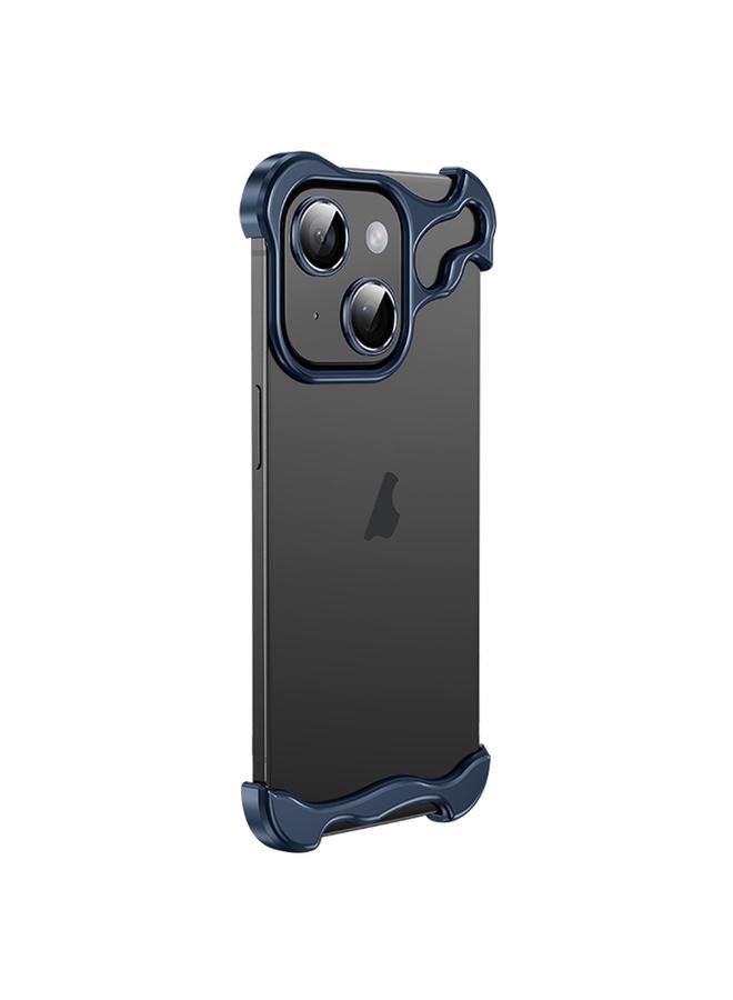 S-TOP Case For iPhone 13 Frameless Metal Corner Pad Phone Case with Lens Film - Image 1