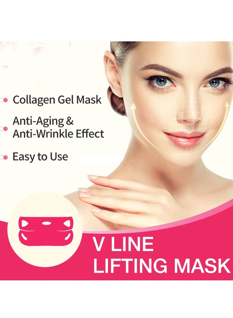 APPTI 6Pcs V Line Facial Lifting Mask V Shaped Face and Chin Up Belt Reduce Sagging and Fights Aging Signs Lift Jawline Face Slimming Patch Double Chin Reducer Strap White V Line Face Bandage  - Image 4