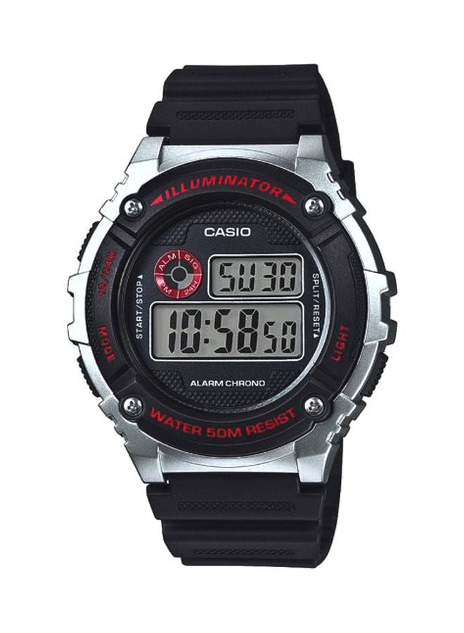CASIO Men Water Resistant Illuminator Digital Watch W-216H-1CVDF - 44 mm - Black - Image 1
