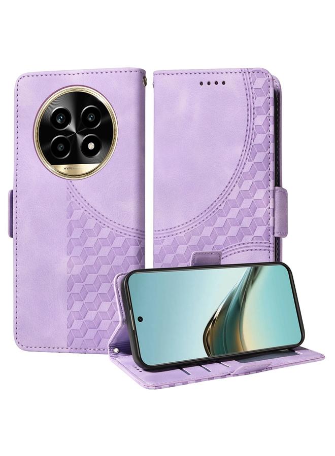 اس-توب جراب لهاتف Realme 13 Pro / 13 Pro+ / P1 Pro جراب هاتف جلدي منقوش عالميًا على شكل معين مرصع بالنجوم - Image 1