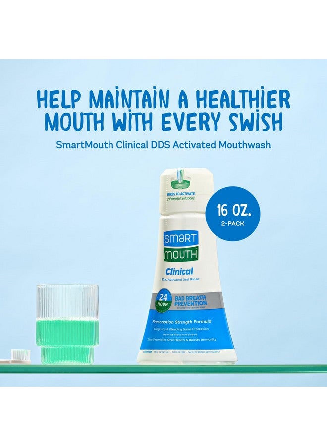 SmartMouth DDS Activated Clinical Mouthwash - Adult Mouthwash for Fresh Breath - Clinical Strength Mouthwash for Gum Health, Gingivitis & More - Clean Mint Flavor, 16 fl oz (2 Pack) - Image 3