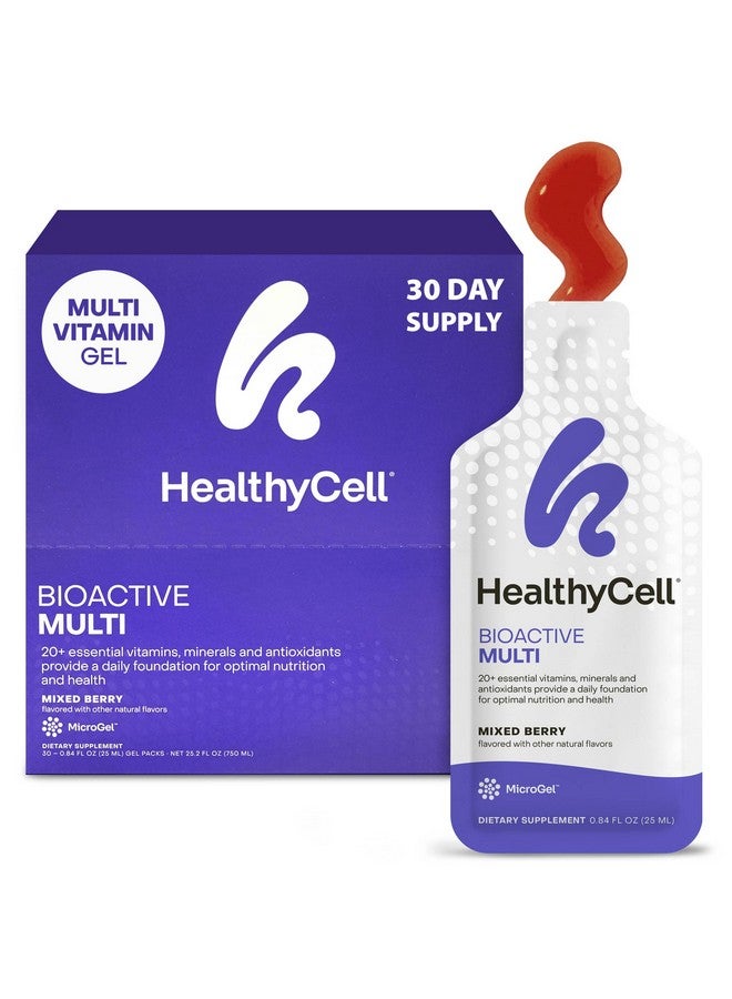 Healthycell Bioactive Daily Liquid Multivitamin for Men & Women - 20+ Essential Vitamins, Minerals & Antioxidants for Brain, Heart, Immunity, Energy, Skin & Hair Support - 30 Gel Packs - Image 1