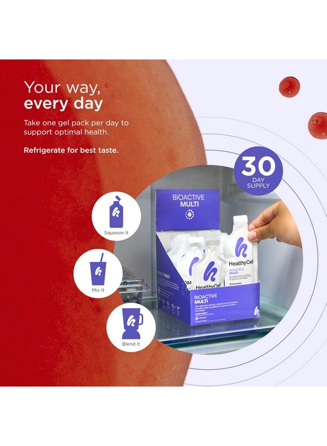 Healthycell Bioactive Daily Liquid Multivitamin for Men & Women - 20+ Essential Vitamins, Minerals & Antioxidants for Brain, Heart, Immunity, Energy, Skin & Hair Support - 30 Gel Packs - Image 4