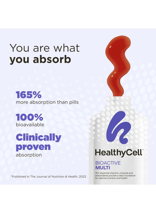 Healthycell Bioactive Daily Liquid Multivitamin for Men & Women - 20+ Essential Vitamins, Minerals & Antioxidants for Brain, Heart, Immunity, Energy, Skin & Hair Support - 30 Gel Packs - Image 3