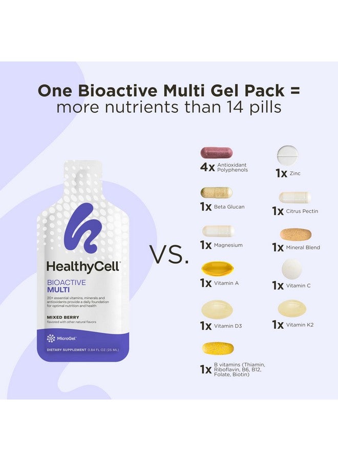 Healthycell Bioactive Daily Liquid Multivitamin for Men & Women - 20+ Essential Vitamins, Minerals & Antioxidants for Brain, Heart, Immunity, Energy, Skin & Hair Support - 30 Gel Packs - Image 5