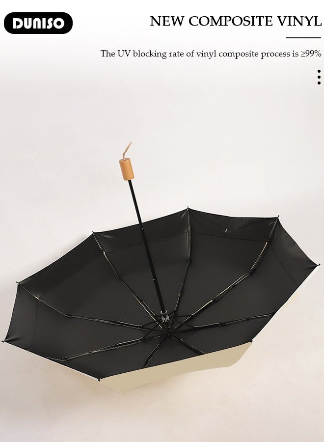 DUNISO Windproof Compact Travel Umbrella UV Resistant,Folding Umbrella Sun Protection,Small Lightweight Portable with Storage Box,Auto Open & Close Compact Umbrella for Rain&Sun, Men and Women - Image 4