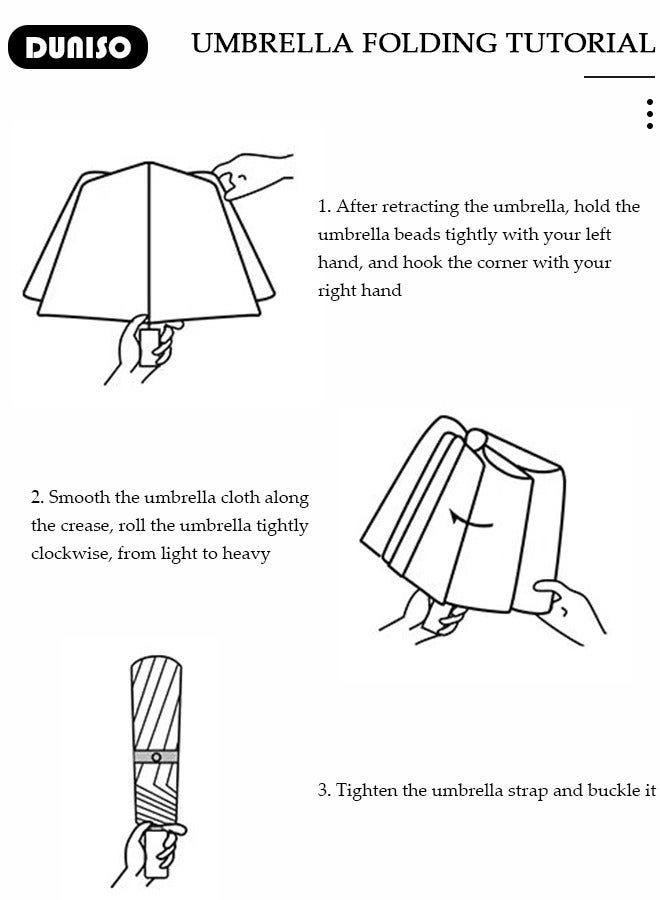 DUNISO Windproof Compact Travel Umbrella UV Resistant,Folding Umbrella Sun Protection,Small Lightweight Portable with Storage Box,Auto Open & Close Compact Umbrella for Rain&Sun, Men and Women - Image 5