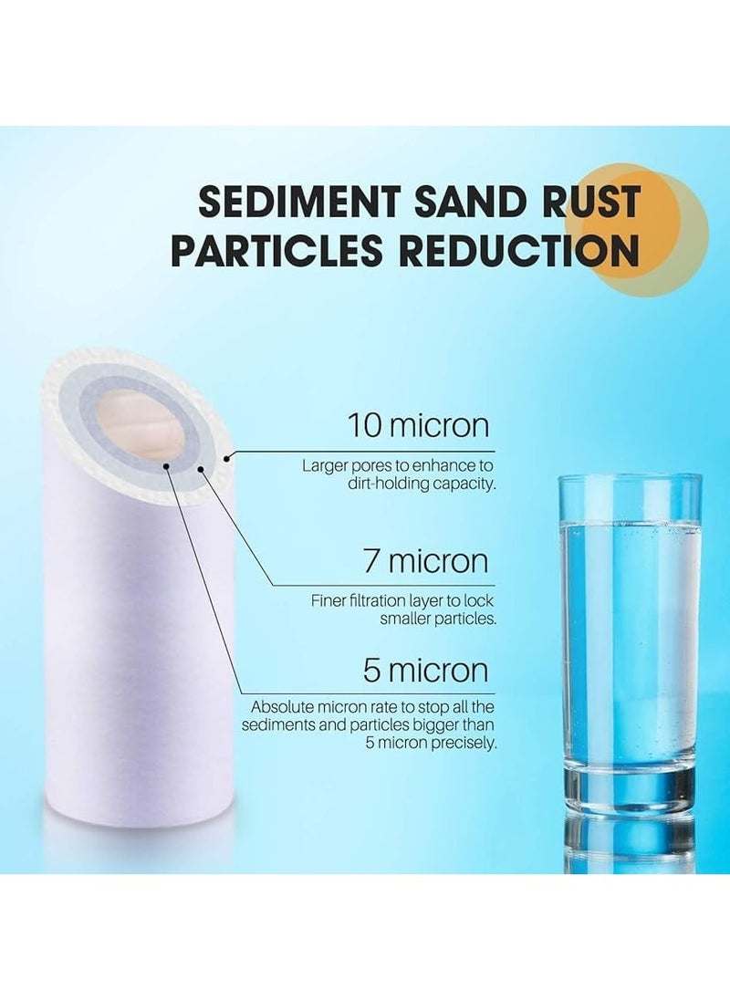 Super Pro Pure Water Filters,Sediment Water Filter Cartridge 5 Micron Under-Sink Replacement Cartridge Universal 10 inch RO System, desalination domestic device wrench filter tool 3 stage water filter part  - Image 3