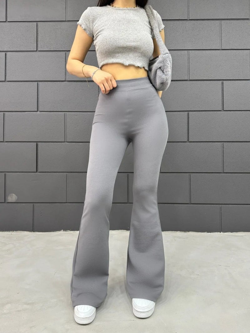 Balta Collection Women's Flare Leg Crepe High Waist Lycra Slimming Leggings Pants  - Image 4