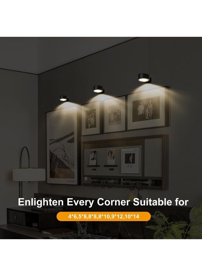 هومستر 3 حزمة من بطاريات الرسم الضوئي المغنطيسي مع 3 أوضاع الإضاءة، البعيد و المؤقت المؤقت ضوء العرض لإطار الرسم البياني الصورة طولي، أضواء حامل التزيين اللاسلكي للجدار - Image 2