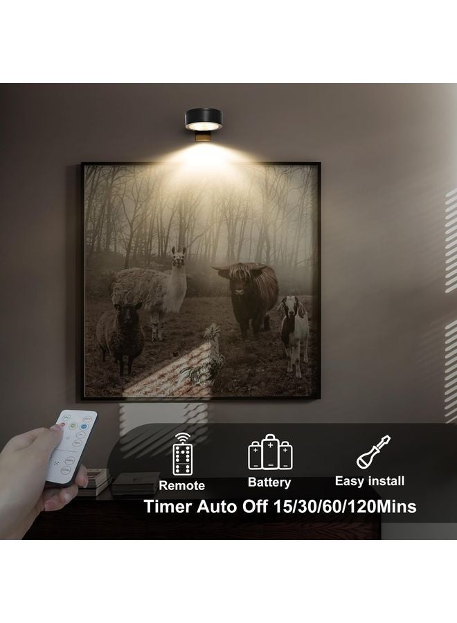 هومستر 3 حزمة من بطاريات الرسم الضوئي المغنطيسي مع 3 أوضاع الإضاءة، البعيد و المؤقت المؤقت ضوء العرض لإطار الرسم البياني الصورة طولي، أضواء حامل التزيين اللاسلكي للجدار - Image 4