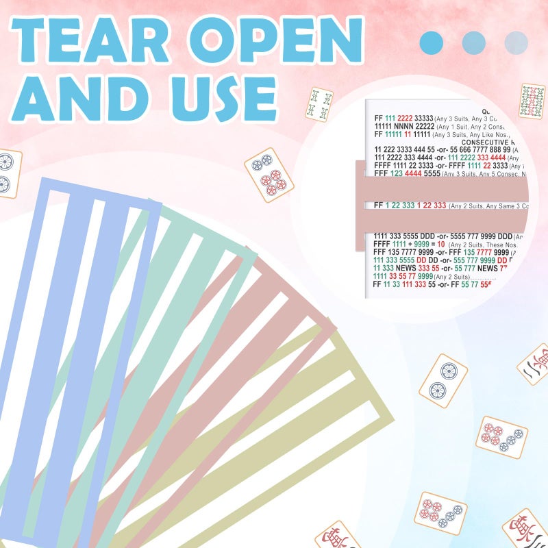 Seenelling 4 Pcs Mahjong Line Reader Clip for Mahjong Card Line Finder Strips Guide Accessories Rules Helper and Gifts for Beginners Players Travel Parties Game Nights(Pastel Color) - Image 3