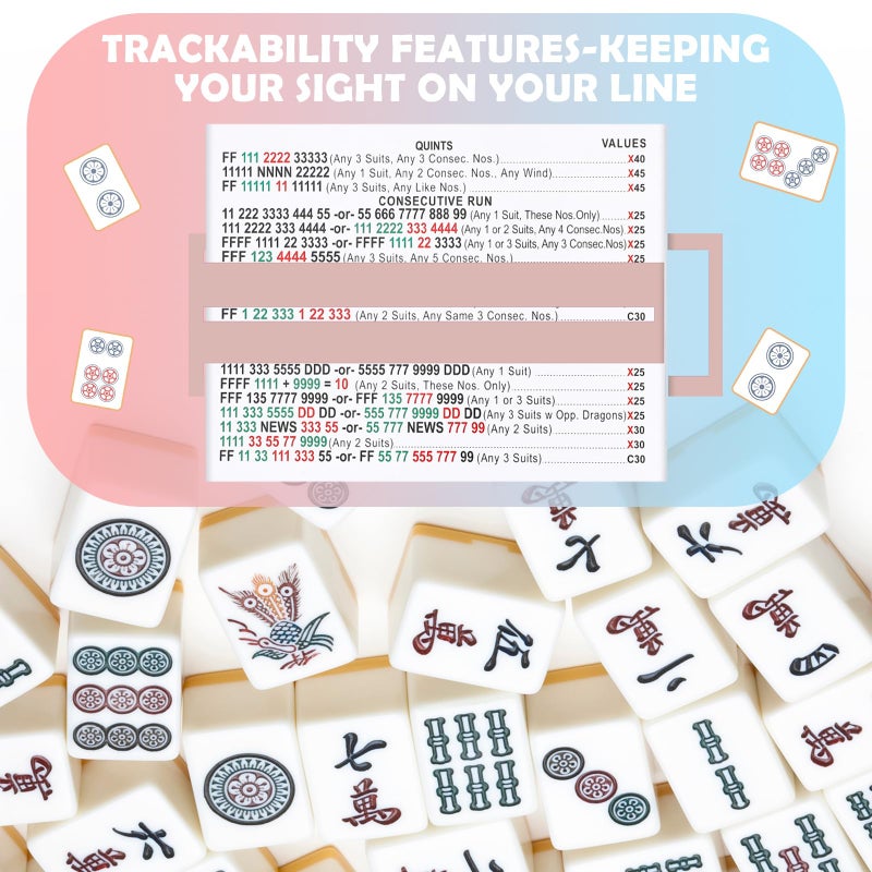 Seenelling 4 Pcs Mahjong Line Reader Clip for Mahjong Card Line Finder Strips Guide Accessories Rules Helper and Gifts for Beginners Players Travel Parties Game Nights(Pastel Color) - Image 5