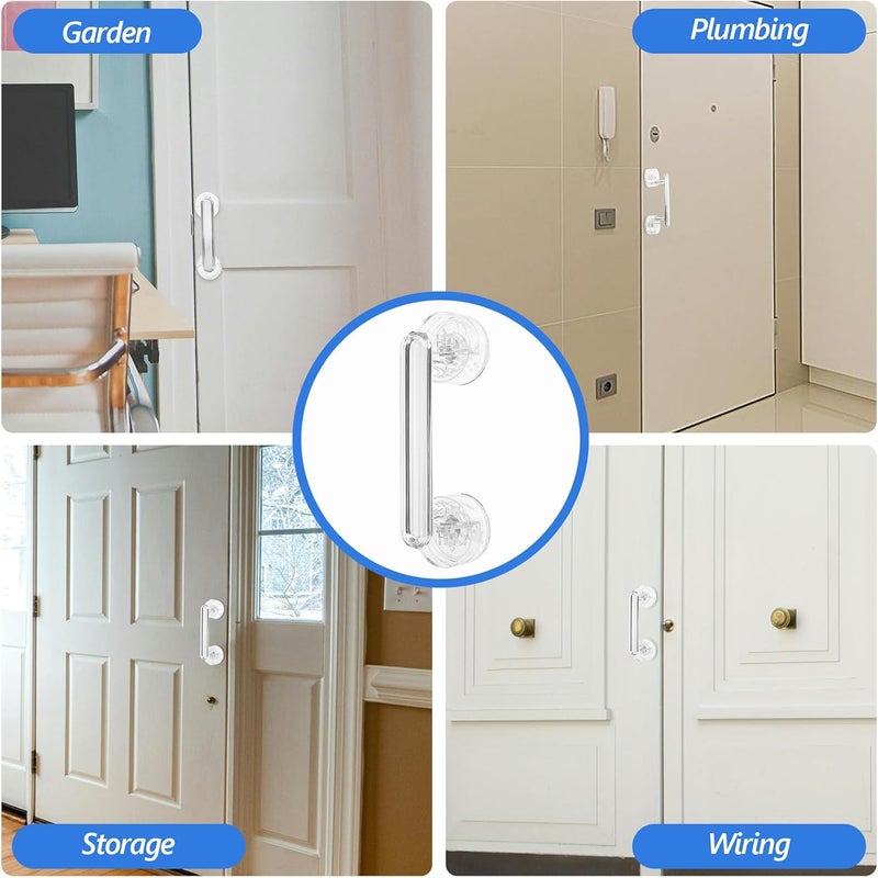 Silver Suction Glass Door Handle Bathroom Grab Bar Elderly Shower Safety Handrail for Bathtub and Sliding Cabinet Doors - Image 3