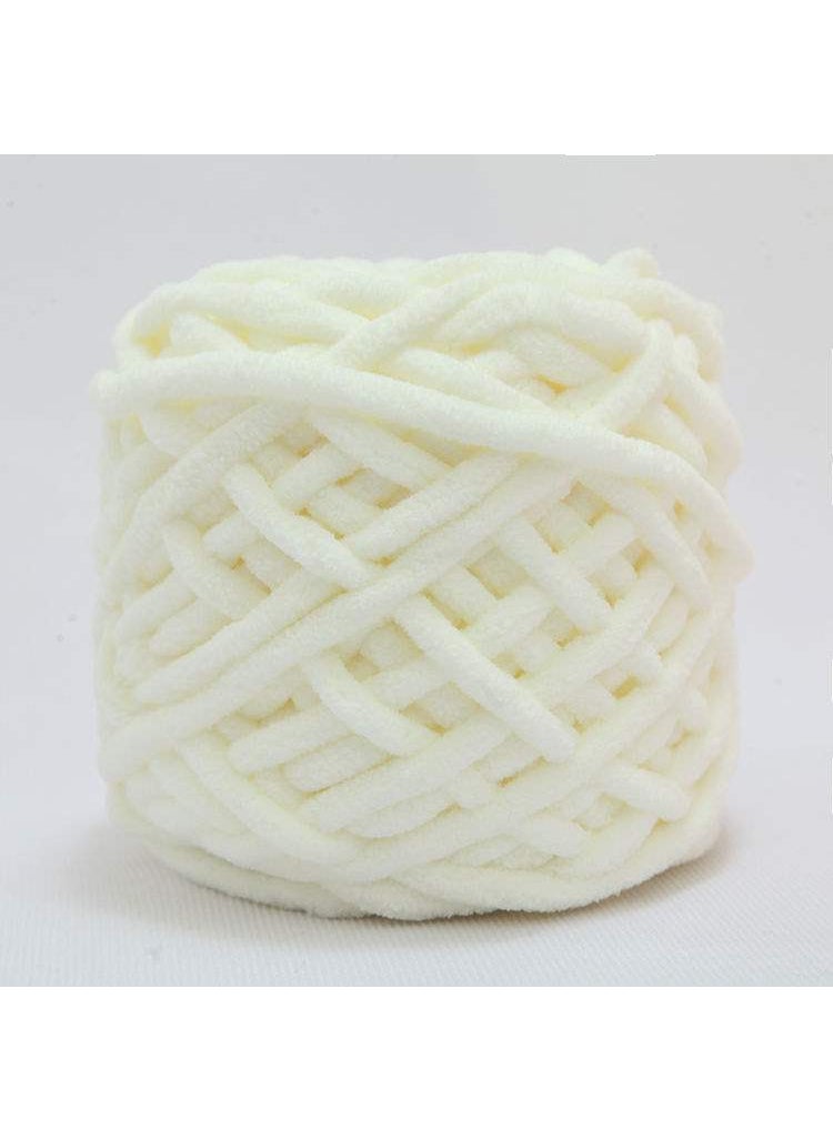Generic - Ice Cream Striped Soft Thick Yarn Handmade Diy Knitted Scarf Yarn Ball Crochet Hook Slipper Self-knitted Ball 01 Milky White - Image 1