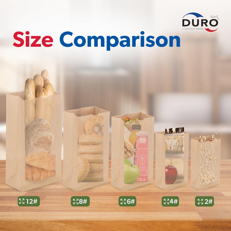 Duro 2# Brown Paper Lunch Bags 500 Count, Bulk Disposable Brown Paper Bags, Small SOS Paperbags for Candy, Snacks & Treats - 4.31 x 2.43 x 7.87 Inches - Image 3