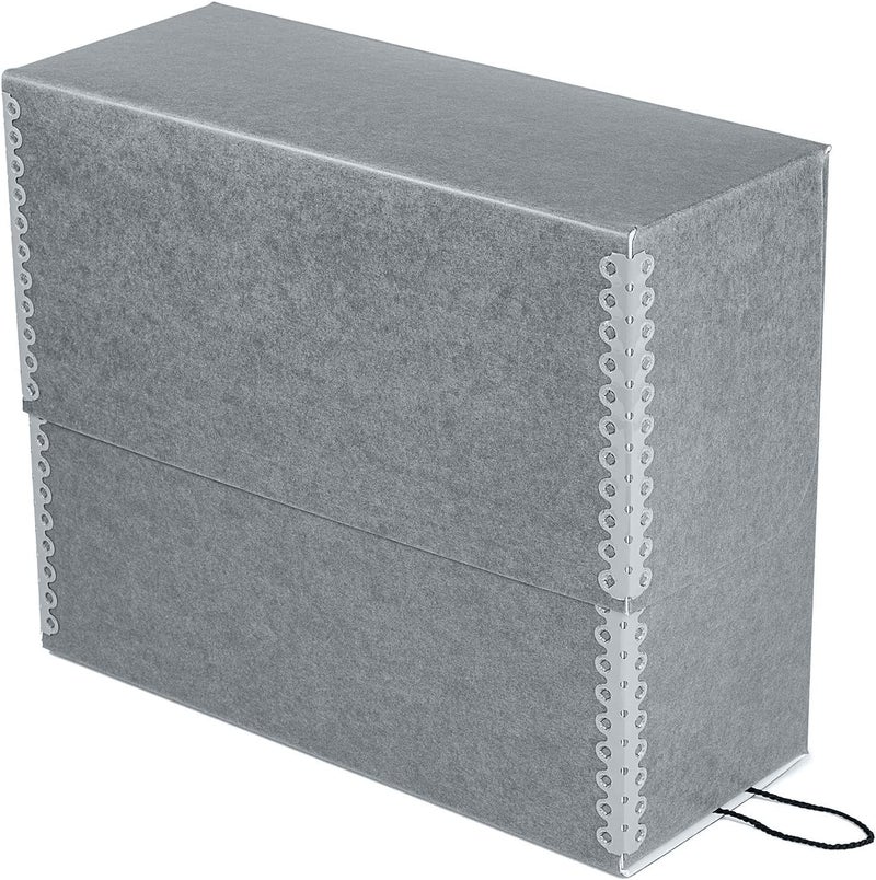 Lineco Archival Document Storage Box with Metal Edge, Acid-Free Gray Boxboard, Organize and Store Files, Prints, Photos, Letter-Sized Case 12.5" x 10.5" x 5" Wide - Image 2