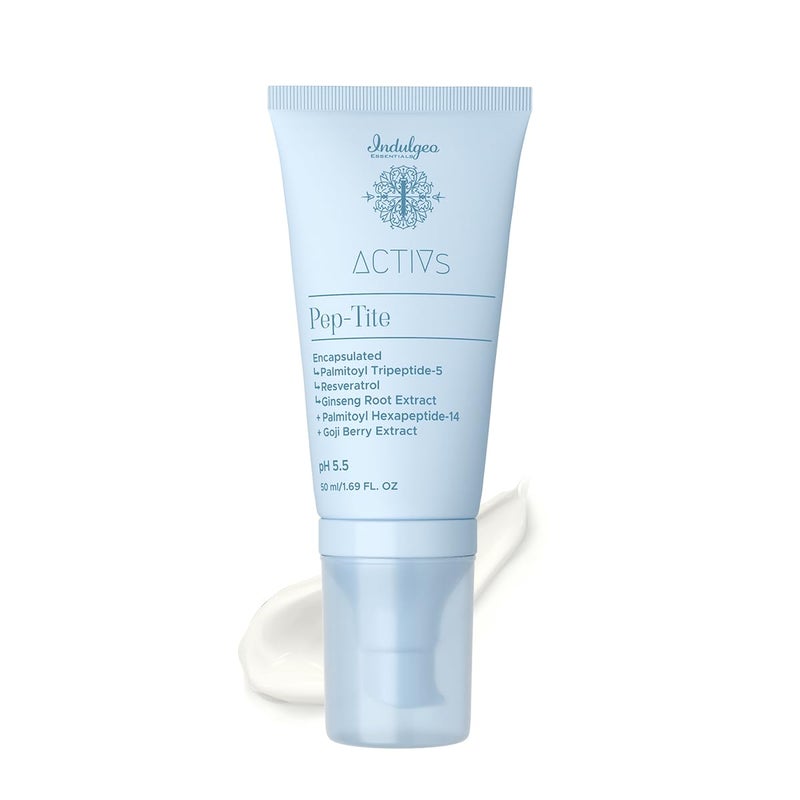 Indulgeo ESSENTIALS مرطب شد البشرة ببتيد بيبتايت من إندولجيو إيسينشالز مع ببتيدات محاطة ومستخلص توت غوجي يساعد في تقليل التجاعيد والخطوط الدقيقة وأقدام الغراب لجميع أنواع البشرة للرجال والنساء 50 مل - Image 1