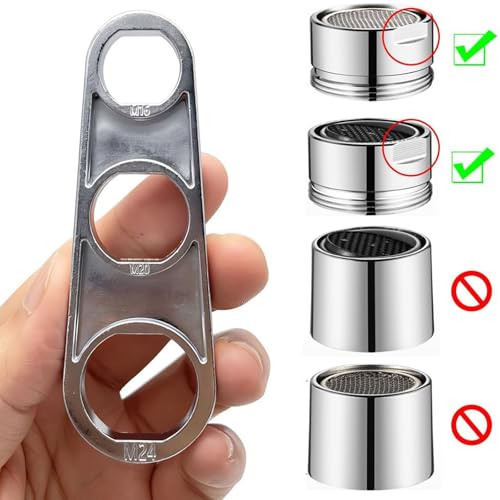 Massmot 3 in 1 Multi Faucet Wrench, Faucet Aerator Removal Tool, Metal Universal Multi-Purpose Aerator Wrench for Faucet Aerators & Sprayers - Image 3
