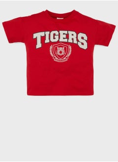 Baby Boy Crew Neck Tiger Pattern Short Sleeve T-Shirt