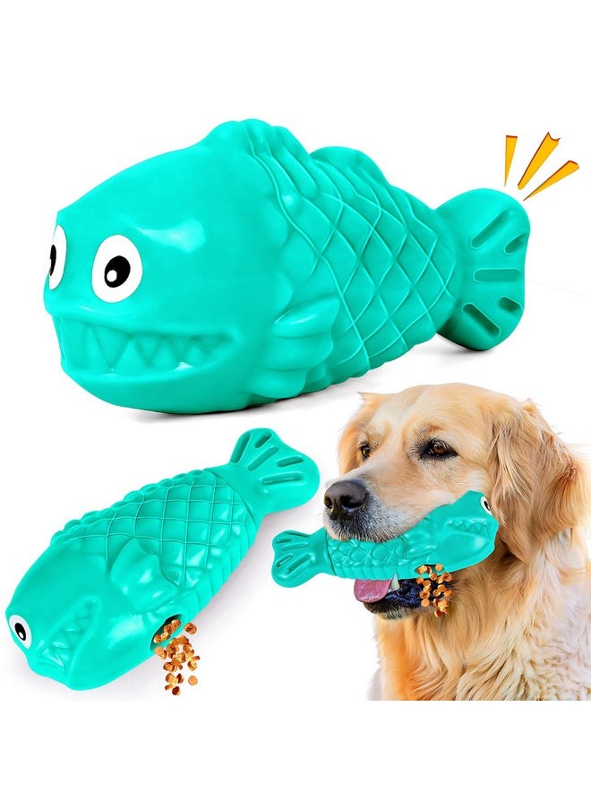 OSORD OSORD Dog Chew Toys for Aggressive Chewers, Tough Indestructible Squeaky Treat Dispensing Dog Toys for Large Medium Breed, Interactive Durable Nylon Bone Toys to Keep Them Busy(Green)  - Image 1