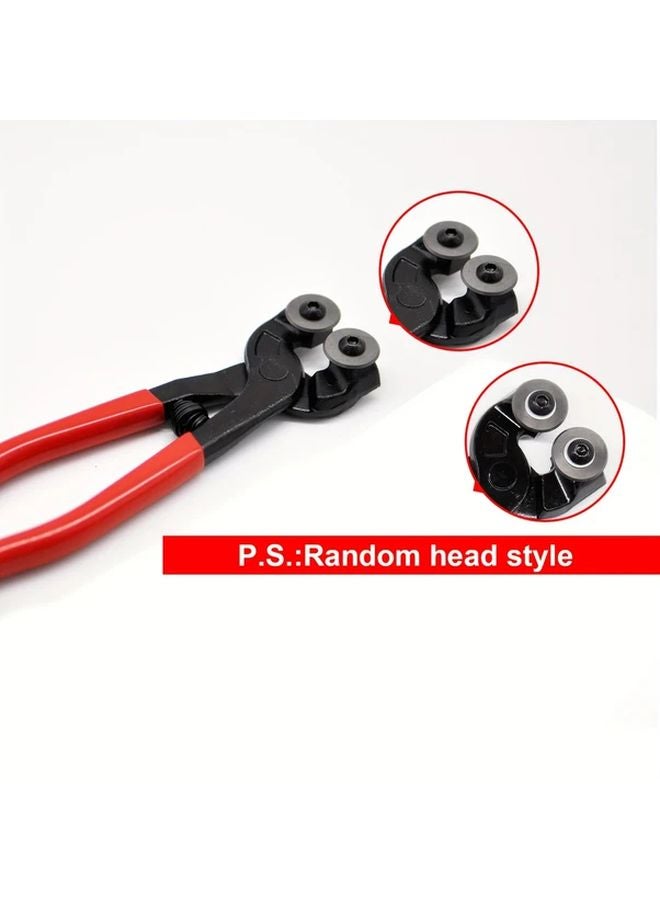 Red Glass Tile Nipper 8 Inch Portable Wheel Tool For DIY Mosaic Cutting - Image 5