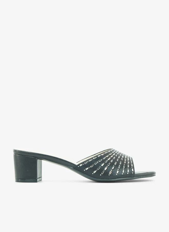 221-299 Zayna Ladies Classic Low Block Slides 18F8827-37 Black