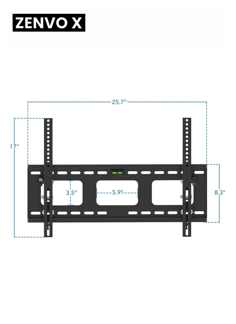 zenvo X - Tilting TV Wall Mount Bracket for 26'' to 63'' Screens – Heavy Duty & Space-Saving Design - Image 1