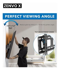 zenvo X Tilting TV Wall Mount Bracket for 26'' to 63'' Screens – Heavy Duty & Space-Saving Design  - Image 3