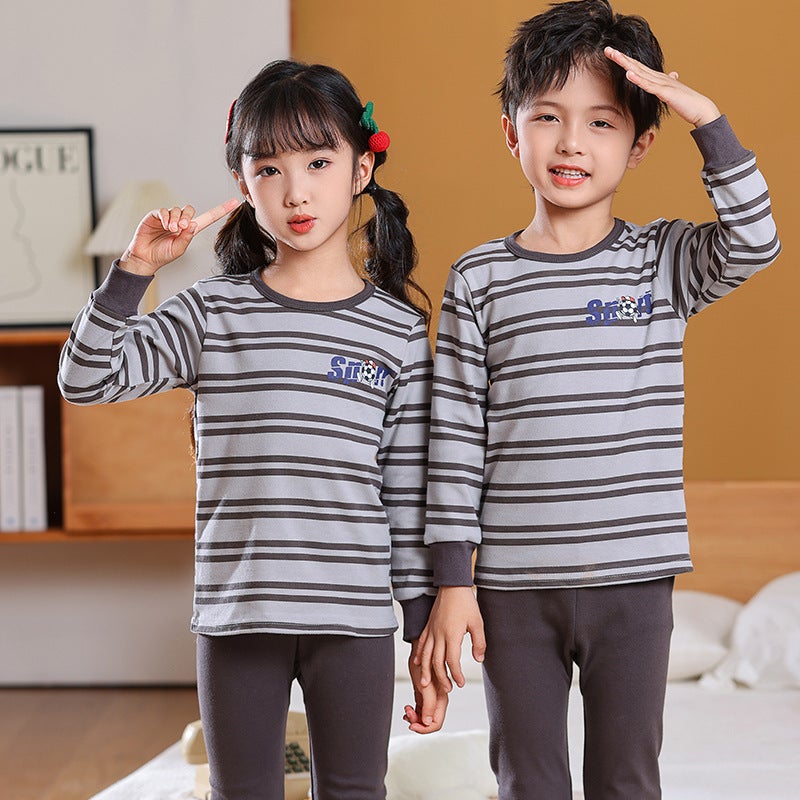 Children'S Cotton Underwear Suit Boys And Girls Children'S Autumn Clothes Long Pants Baby Pajamas Warm Cotton Sweater - Image 3